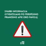 Ką daryti gavus perspėjimo pranešimą apie oro pavojų (veiksmai pagal pranešimo spalvą)